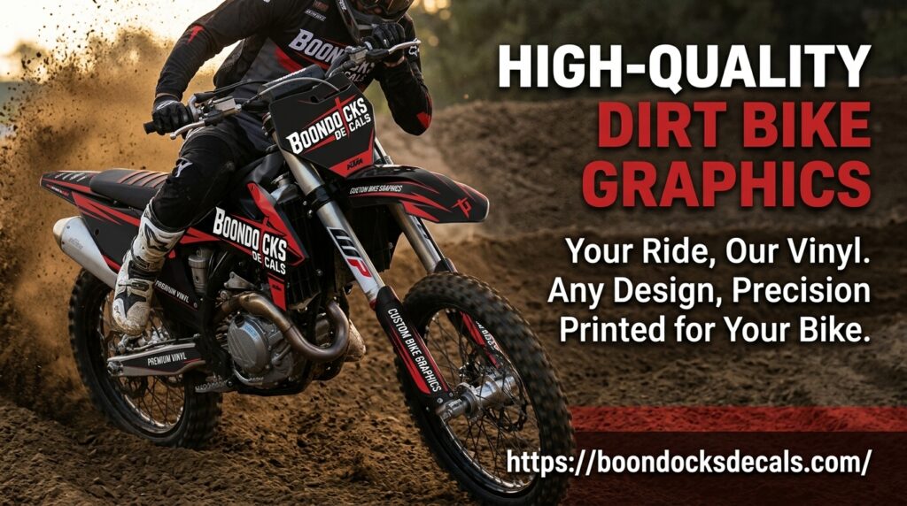 Boondocks Decals Custom vinyl printing service for High-Quality Dirt Bike Graphics