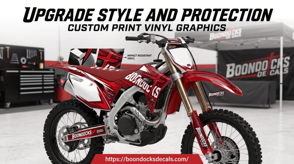 Boondocks Decals custom print vinyl graphics on dirt bike: Upgrade Style and Protection