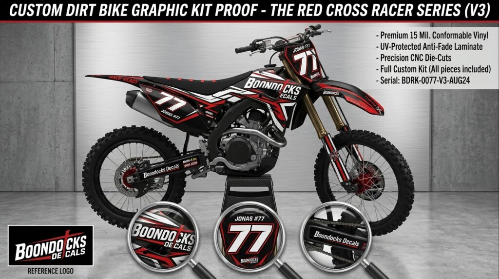 Boondocks Decals Custom Decal Proof Before Print: Better Dirt Bike Graphics for Race-Ready Style