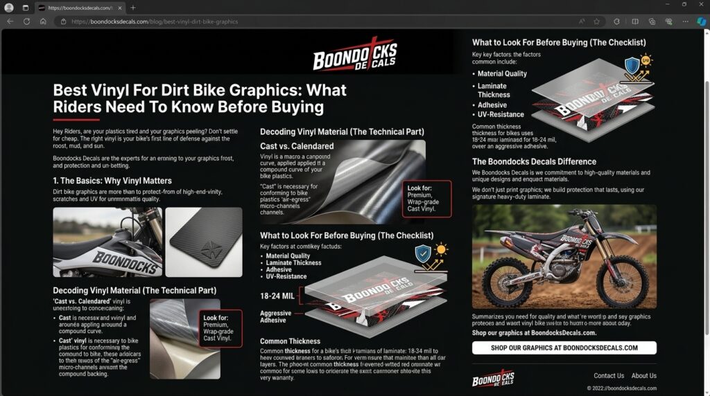 Best Vinyl For Dirt Bike Graphics: What Riders Need To Know Before Buying