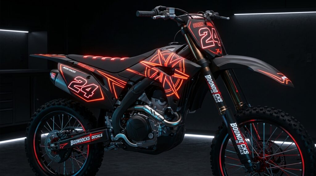 Boondocks Decals Neon Dirt Bike Graphics: Make Your Motocross Bike Stand Out with Bold Custom Designs