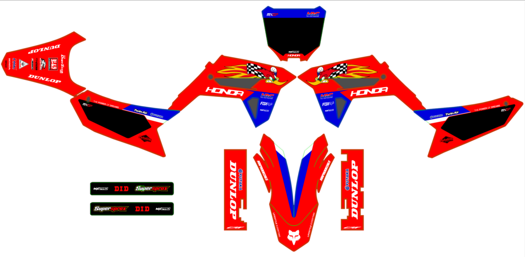 Honda custom motocross graphics design HONDA25-1-1