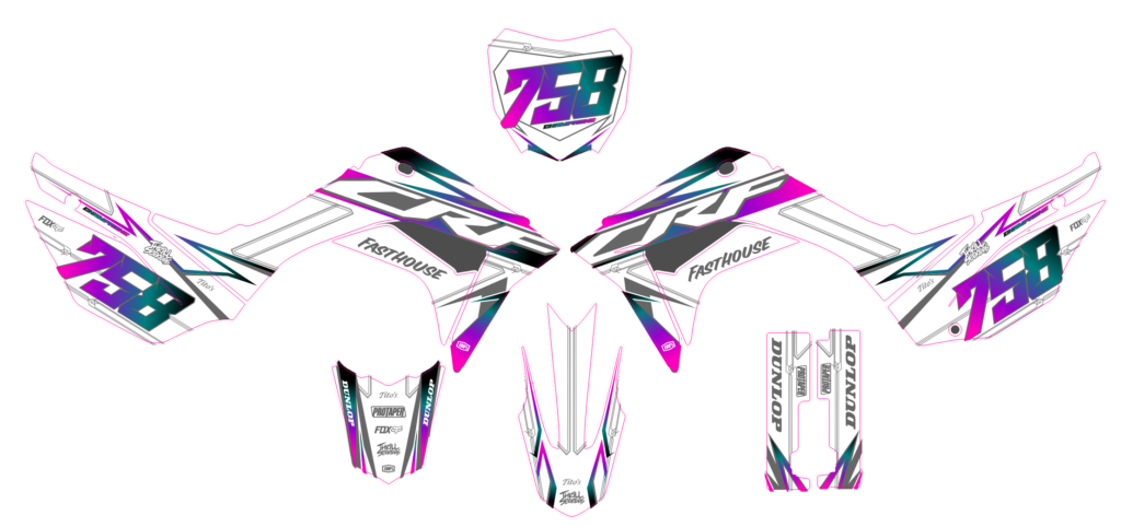 Honda custom motocross graphics design HONDA25-10-1