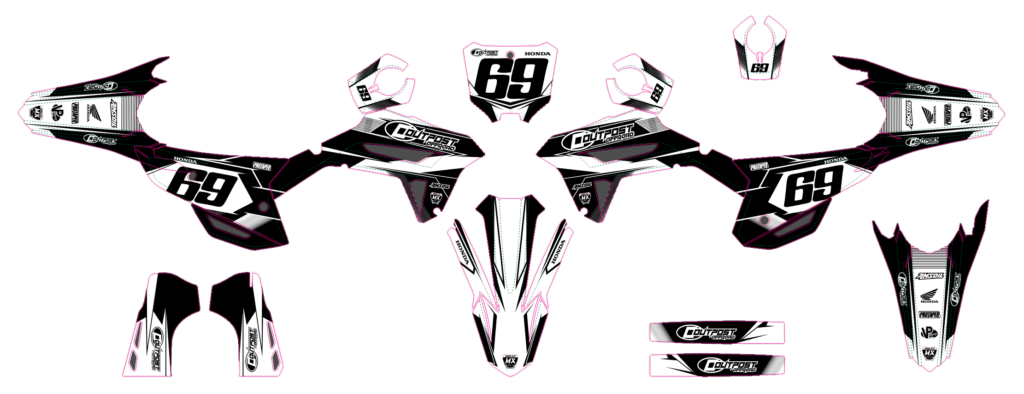 Honda custom motocross graphics design HONDA25-12-1