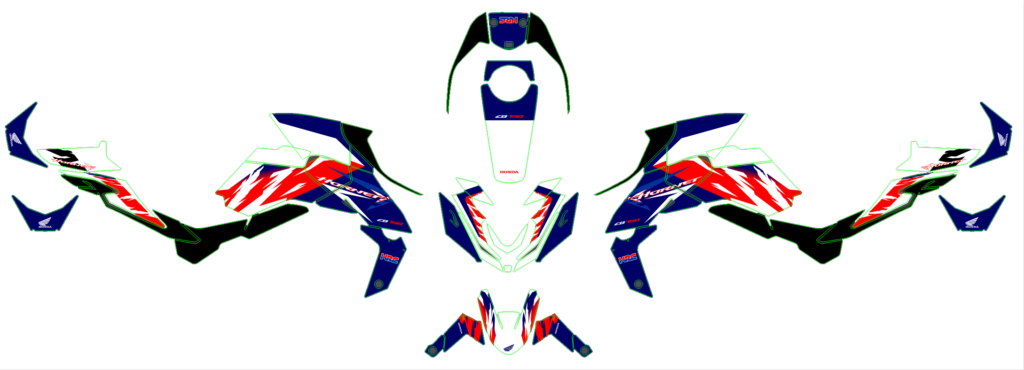 Honda custom motocross graphics design HONDA25-13-1
