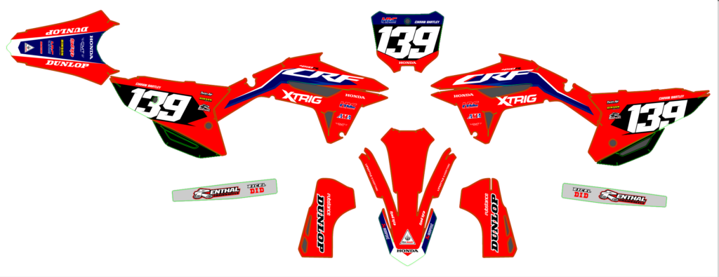 Honda custom motocross graphics design HONDA25-14-1