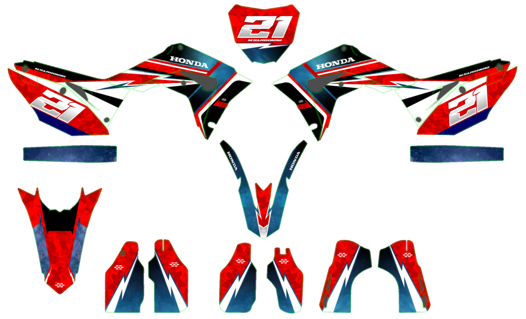 Honda custom motocross graphics design HONDA25-15-1