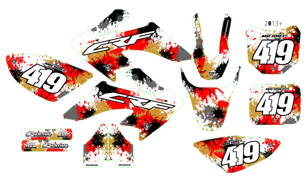 Honda custom motocross graphics design HONDA25-16-1