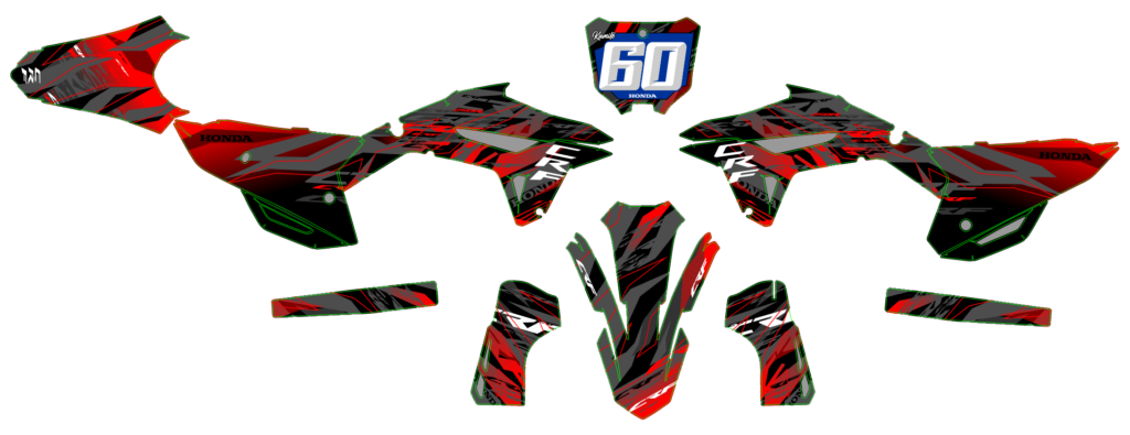 Honda custom motocross graphics design HONDA25-19-1