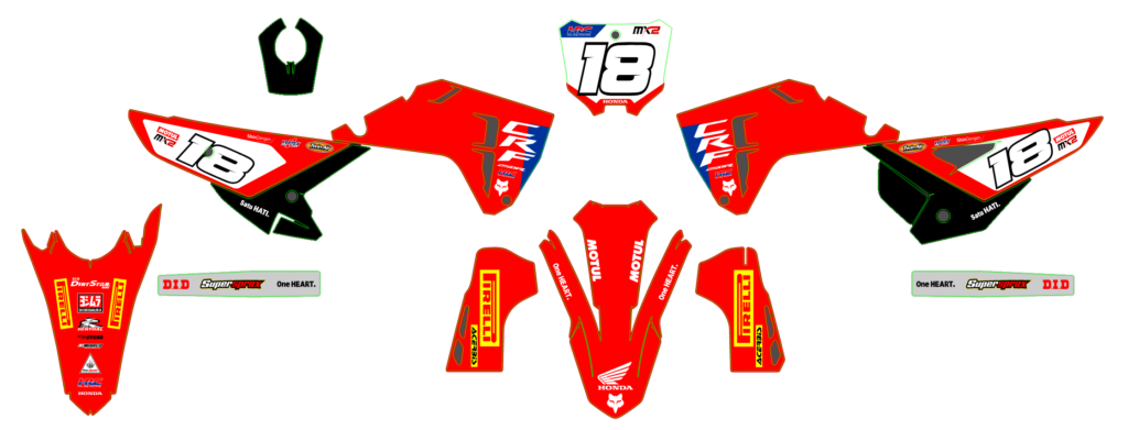 Honda custom motocross graphics design HONDA25-2-1