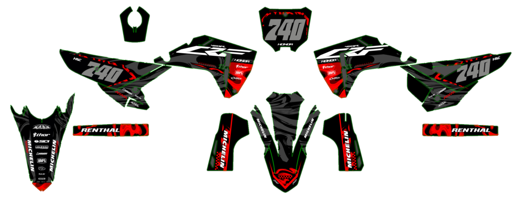 Honda custom motocross graphics design HONDA25-21-1