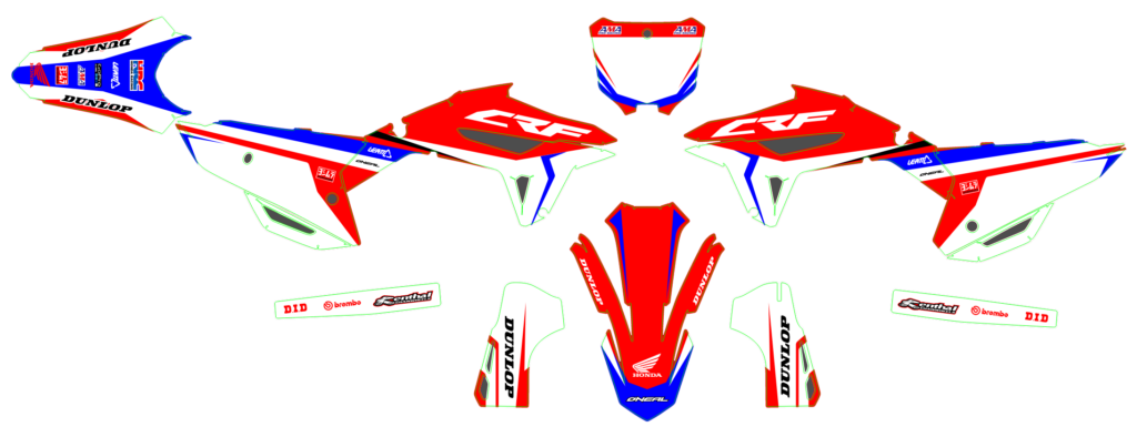 Honda custom motocross graphics design HONDA25-22-1
