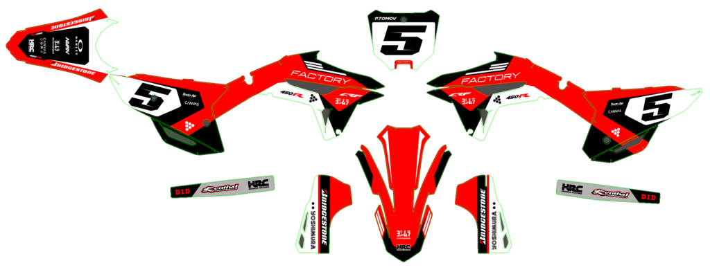 Honda custom motocross graphics design HONDA25-23-1