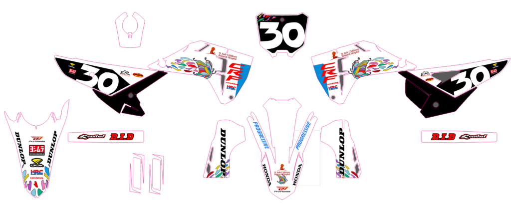 Honda custom motocross graphics design HONDA25-25-1