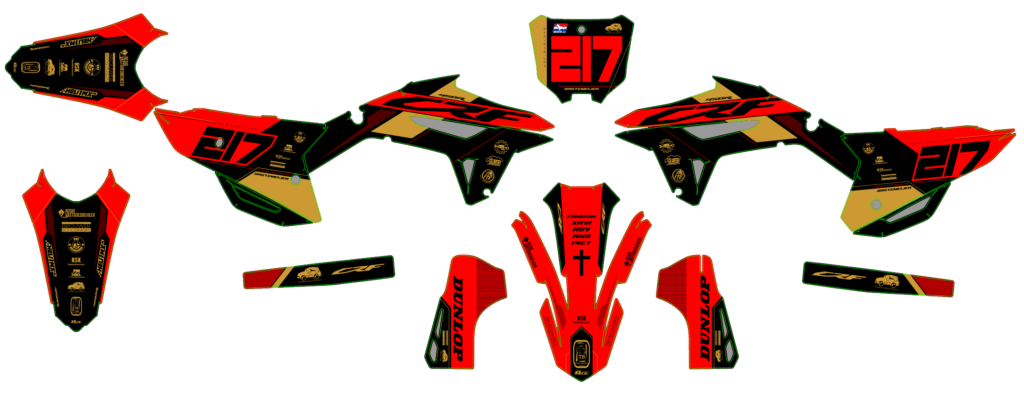 Honda custom motocross graphics design HONDA25-27-1