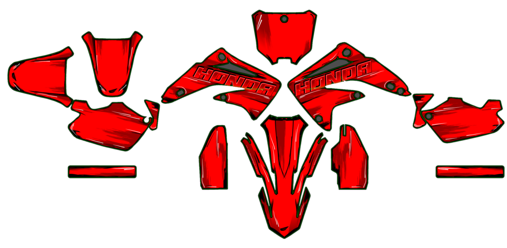 Honda custom motocross graphics design HONDA25-28-1