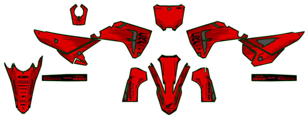 Honda custom motocross graphics design HONDA25-29-1