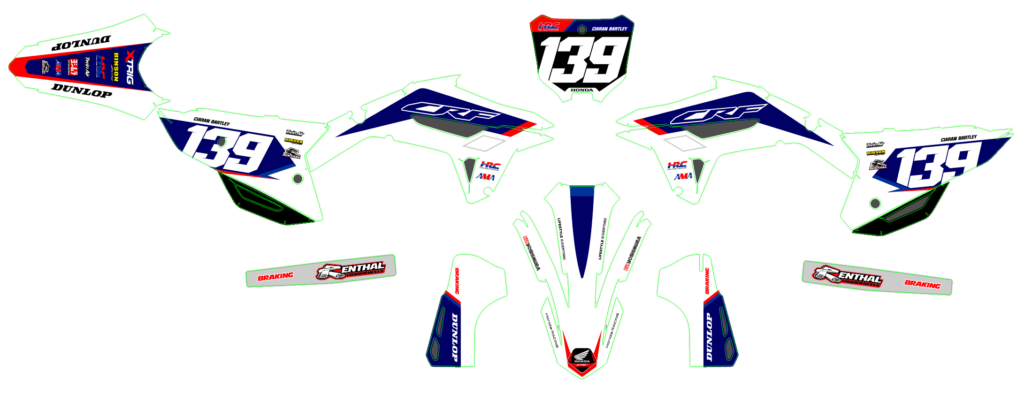Honda custom motocross graphics design HONDA25-3-1