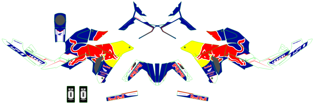 Honda custom motocross graphics design HONDA25-30-1