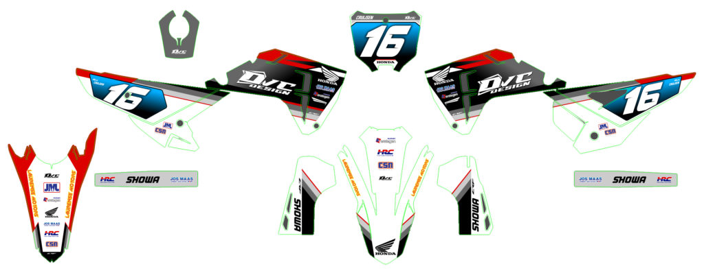 Honda custom motocross graphics design HONDA25-31-1