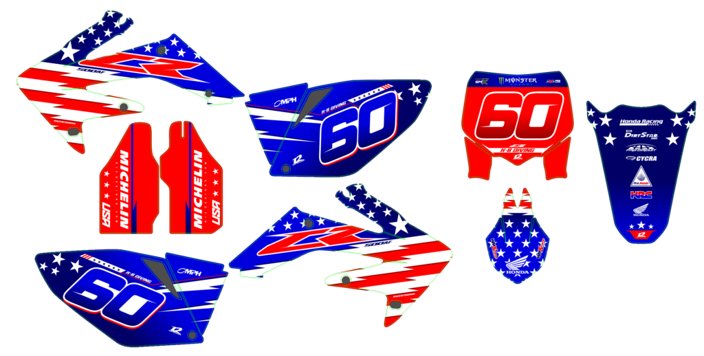Honda custom motocross graphics design HONDA25-35-1