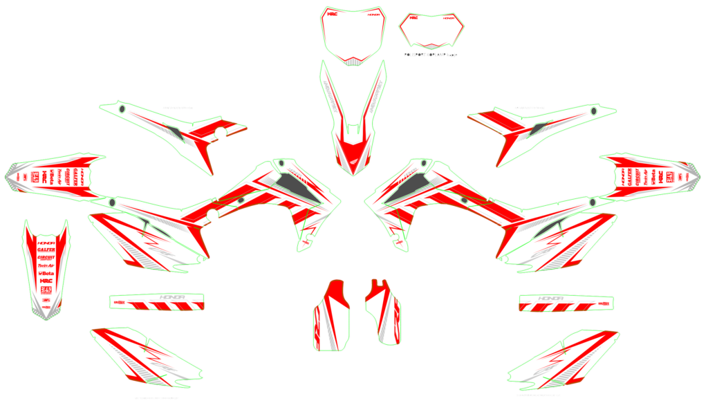 Honda custom motocross graphics design HONDA25-37-1