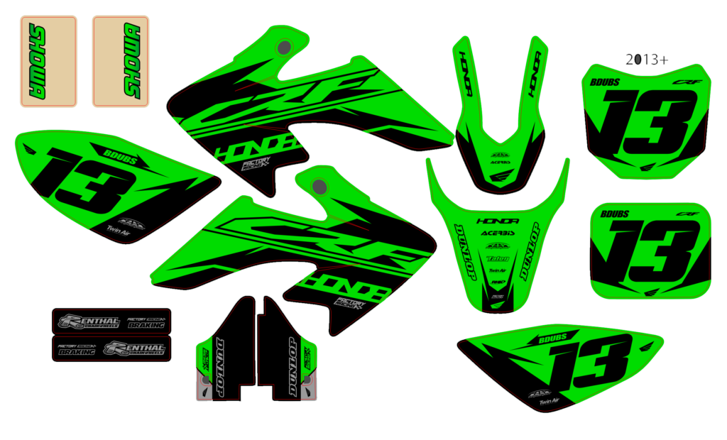 Honda custom motocross graphics design HONDA25-38-1
