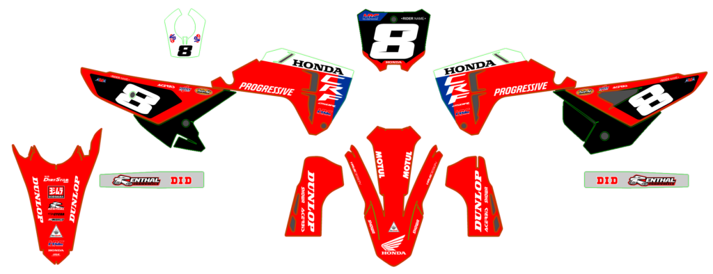 Honda custom motocross graphics design HONDA25-39-1