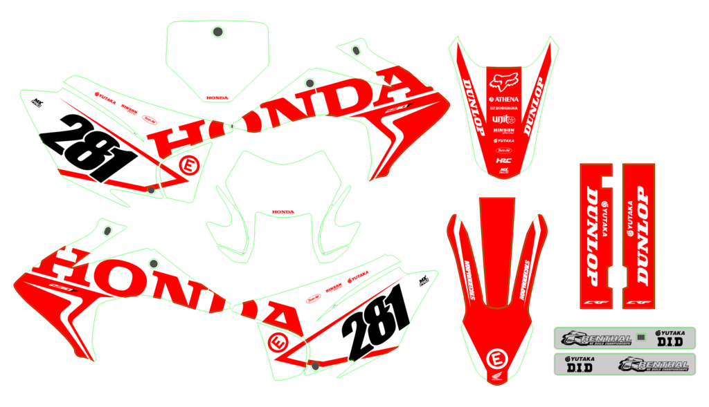 Honda custom motocross graphics design HONDA25-4-1
