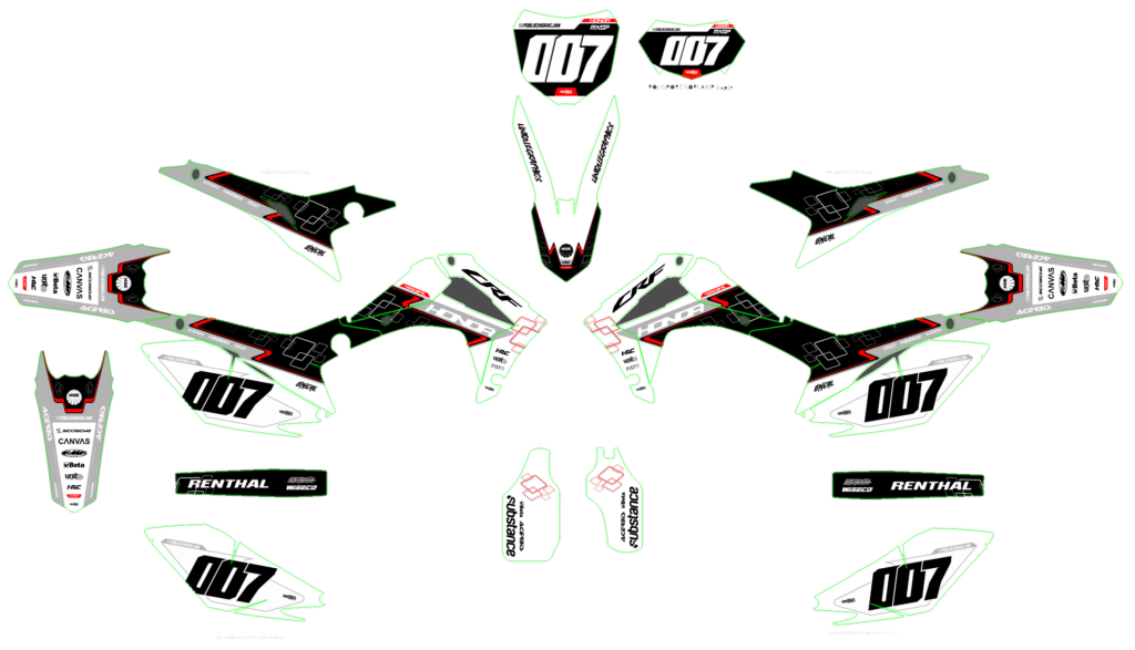 Honda custom motocross graphics design HONDA25-40-1