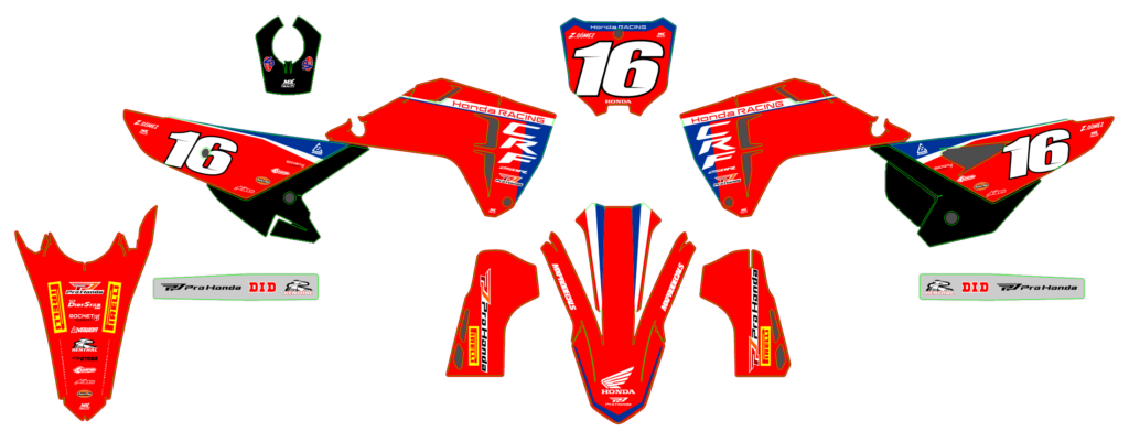 Honda custom motocross graphics design HONDA25-41-1