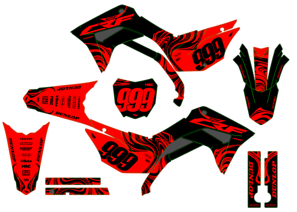 Honda custom motocross graphics design HONDA25-43-1