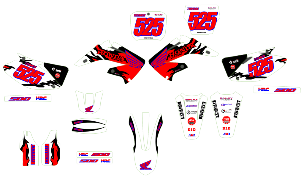 Honda custom motocross graphics design HONDA25-44-1