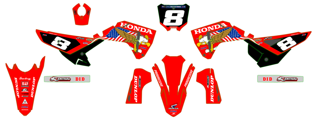Honda custom motocross graphics design HONDA25-45-1