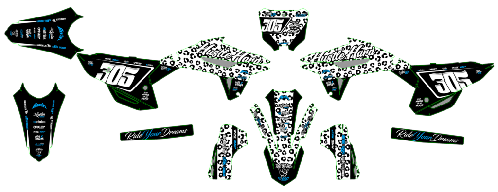 Honda custom motocross graphics design HONDA25-47-1