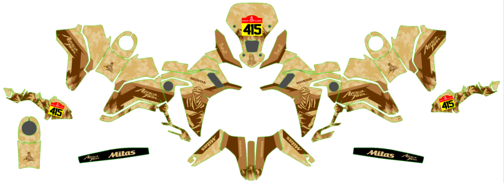 Honda custom motocross graphics design HONDA25-48-1