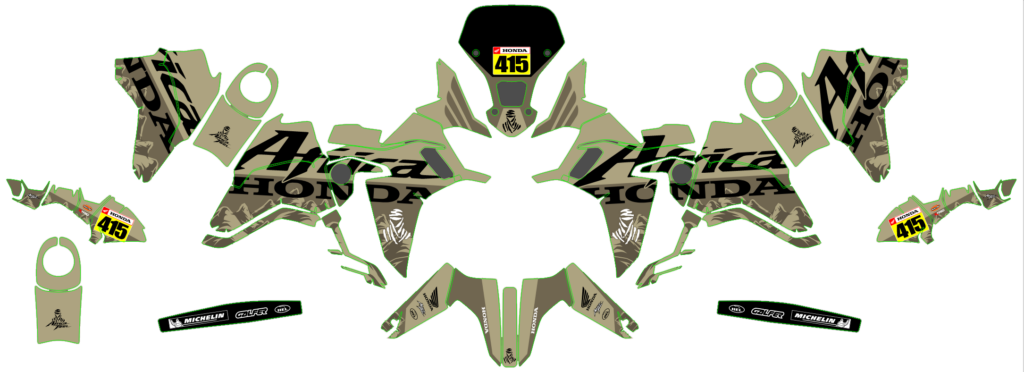 Honda custom motocross graphics design HONDA25-49-1