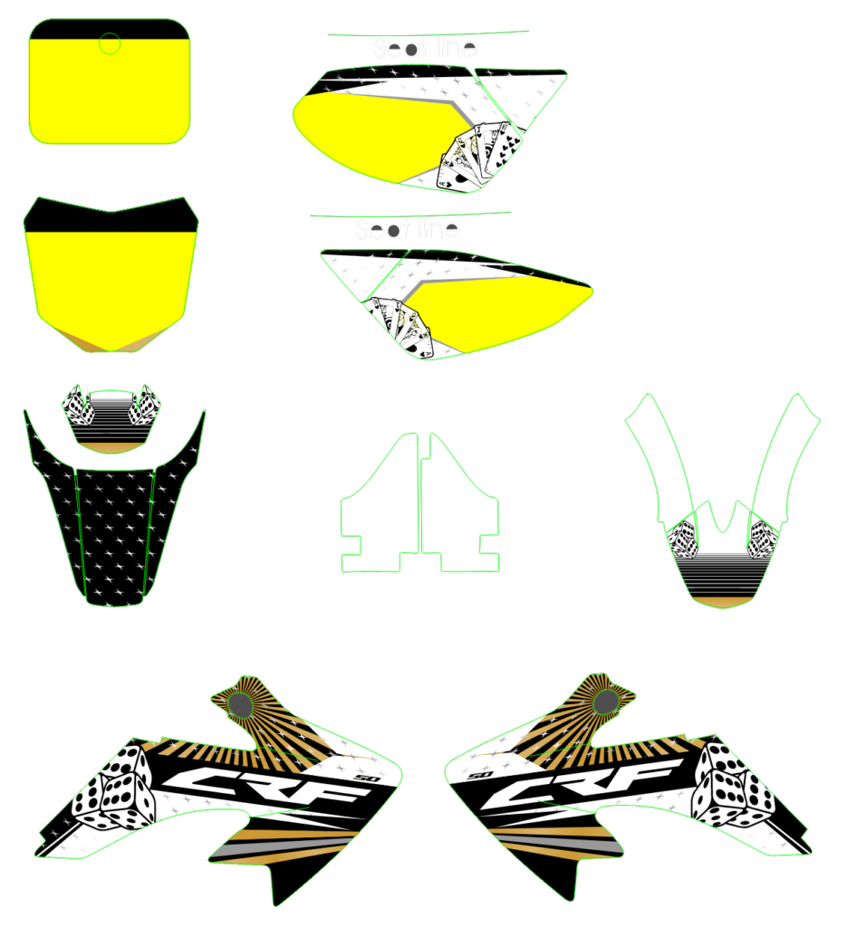 Honda custom motocross graphics design HONDA25-5-1