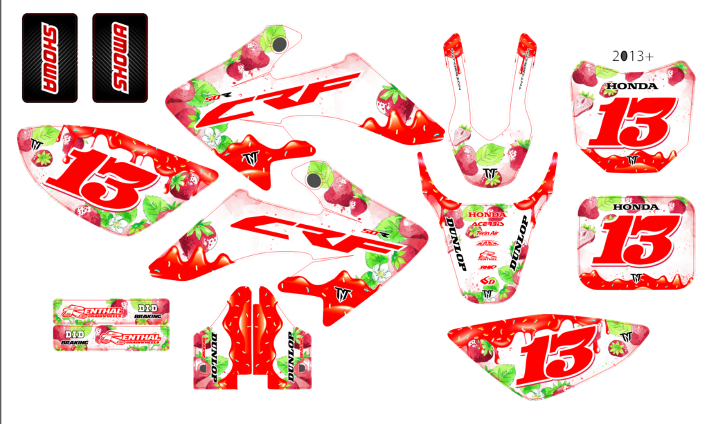 Honda custom motocross graphics design HONDA25-51-1