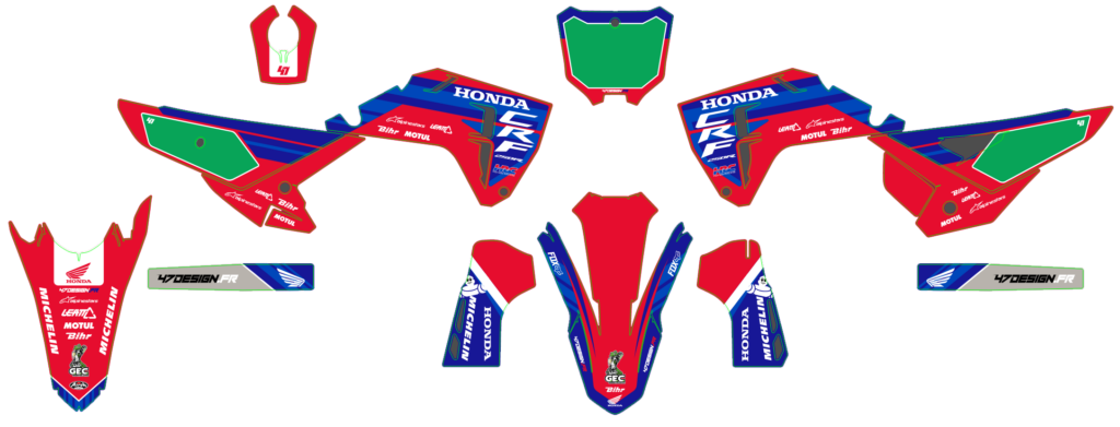 Honda custom motocross graphics design HONDA25-54-1