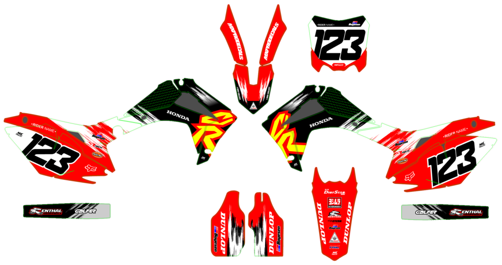 Honda custom motocross graphics design HONDA25-56-1