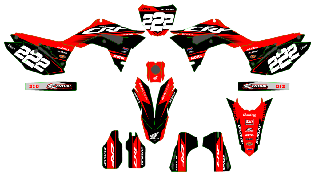 Honda custom motocross graphics design HONDA25-57-1
