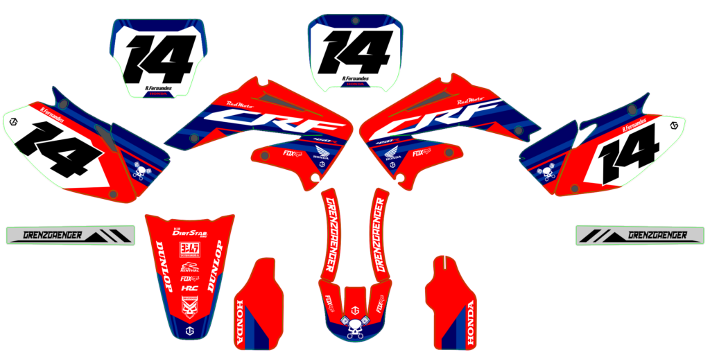 Honda custom motocross graphics design HONDA25-58-1