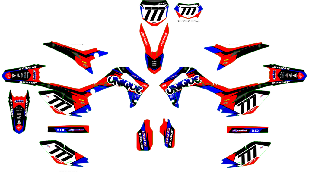 Honda custom motocross graphics design HONDA25-6-1