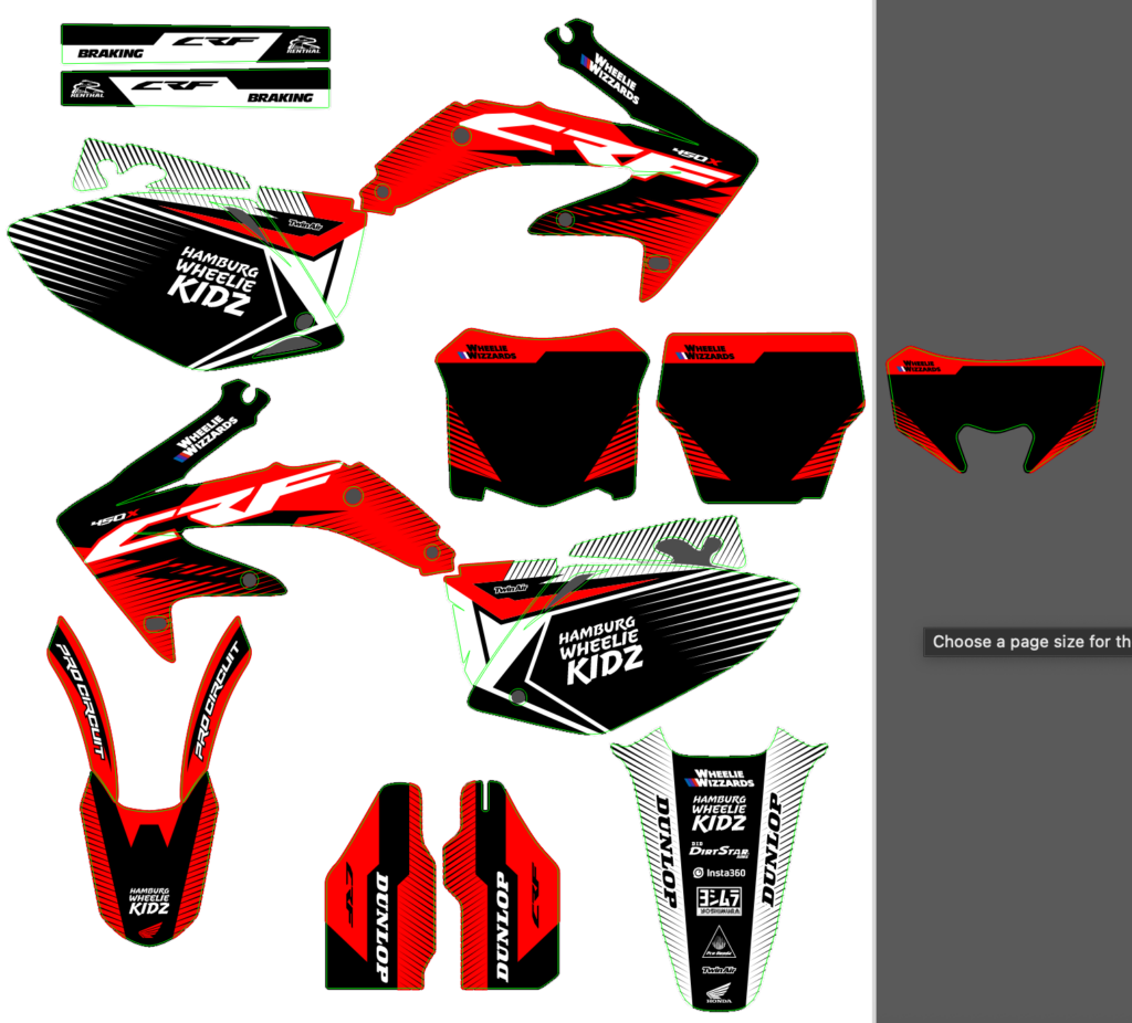 Honda custom motocross graphics design HONDA25-61-1