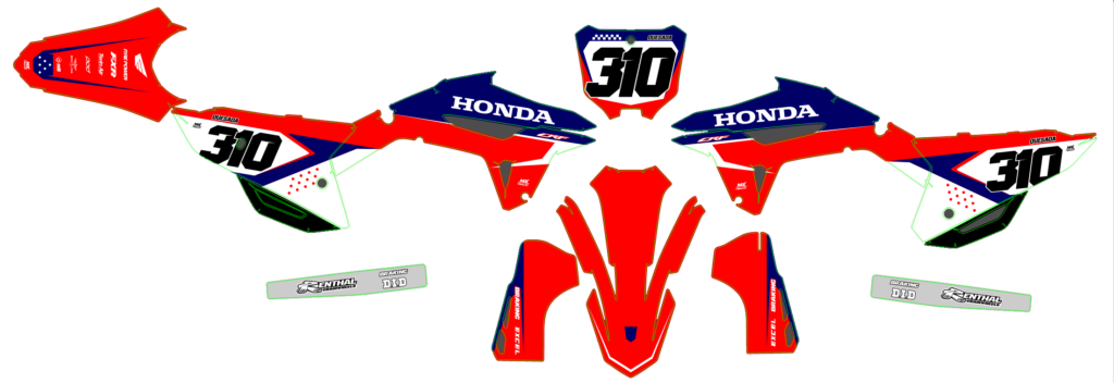 Honda custom motocross graphics design HONDA25-62-1