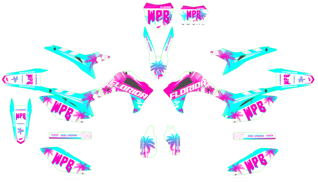 Honda custom motocross graphics design HONDA25-68-1