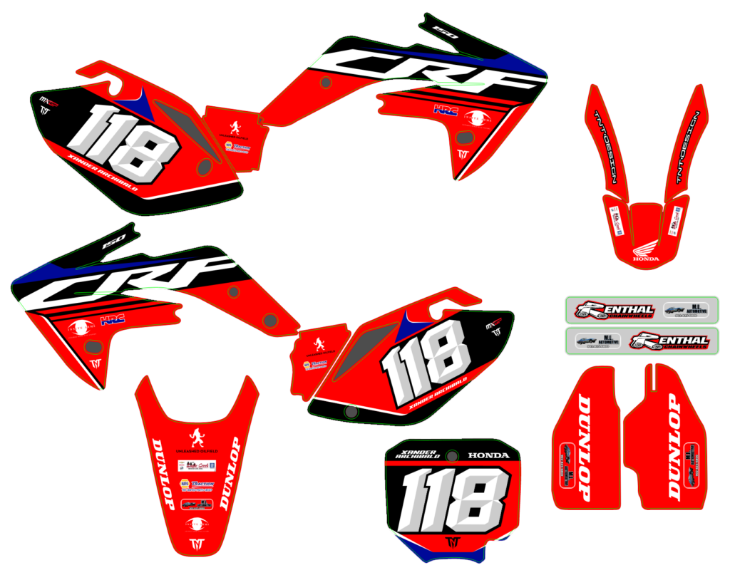 Honda custom motocross graphics design HONDA25-7-1