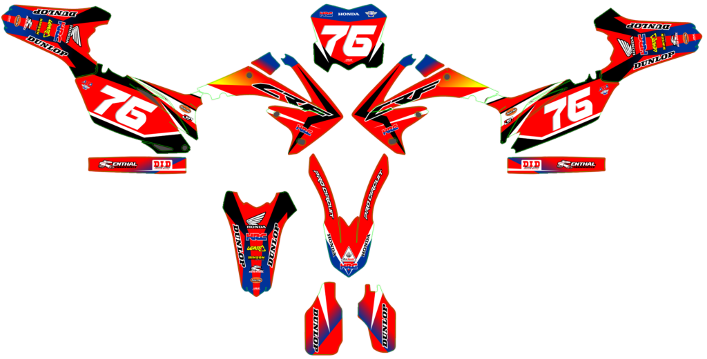 Honda custom motocross graphics design HONDA25-70-1
