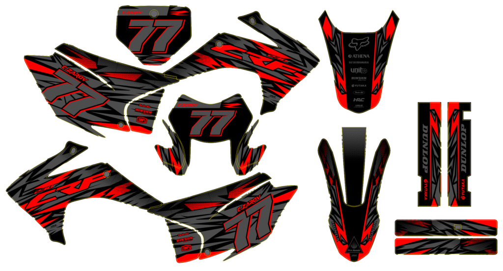 Honda custom motocross graphics design HONDA25-74-1